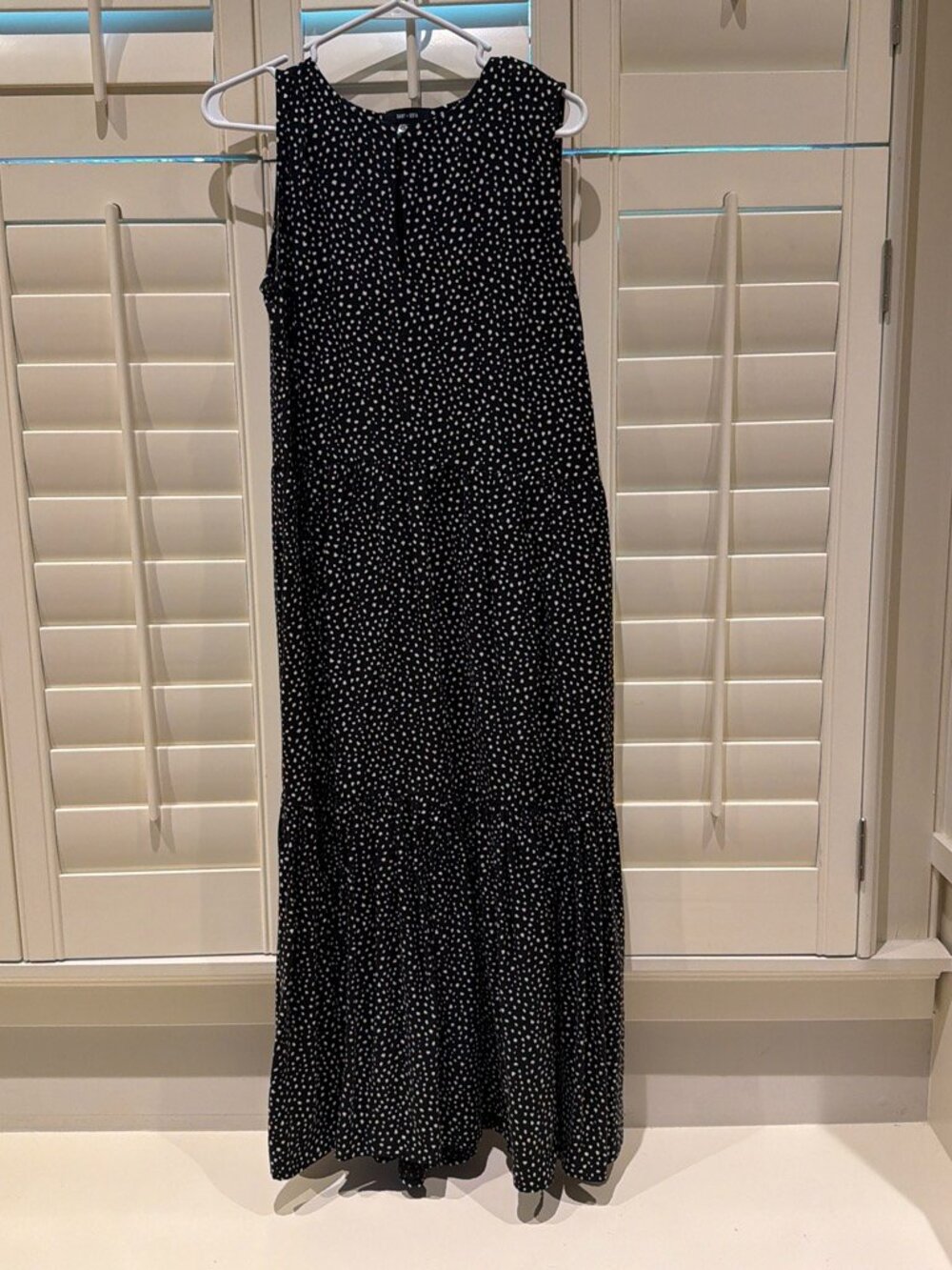 Saint + Sofia Black & White Spotty Tiered Maxi Dress – US 8 / UK 12